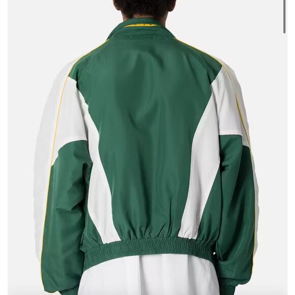 MNML Mens Windbreaker Athletic Light Jacket Box Fit Green & White Size Small - Picture 4 of 8